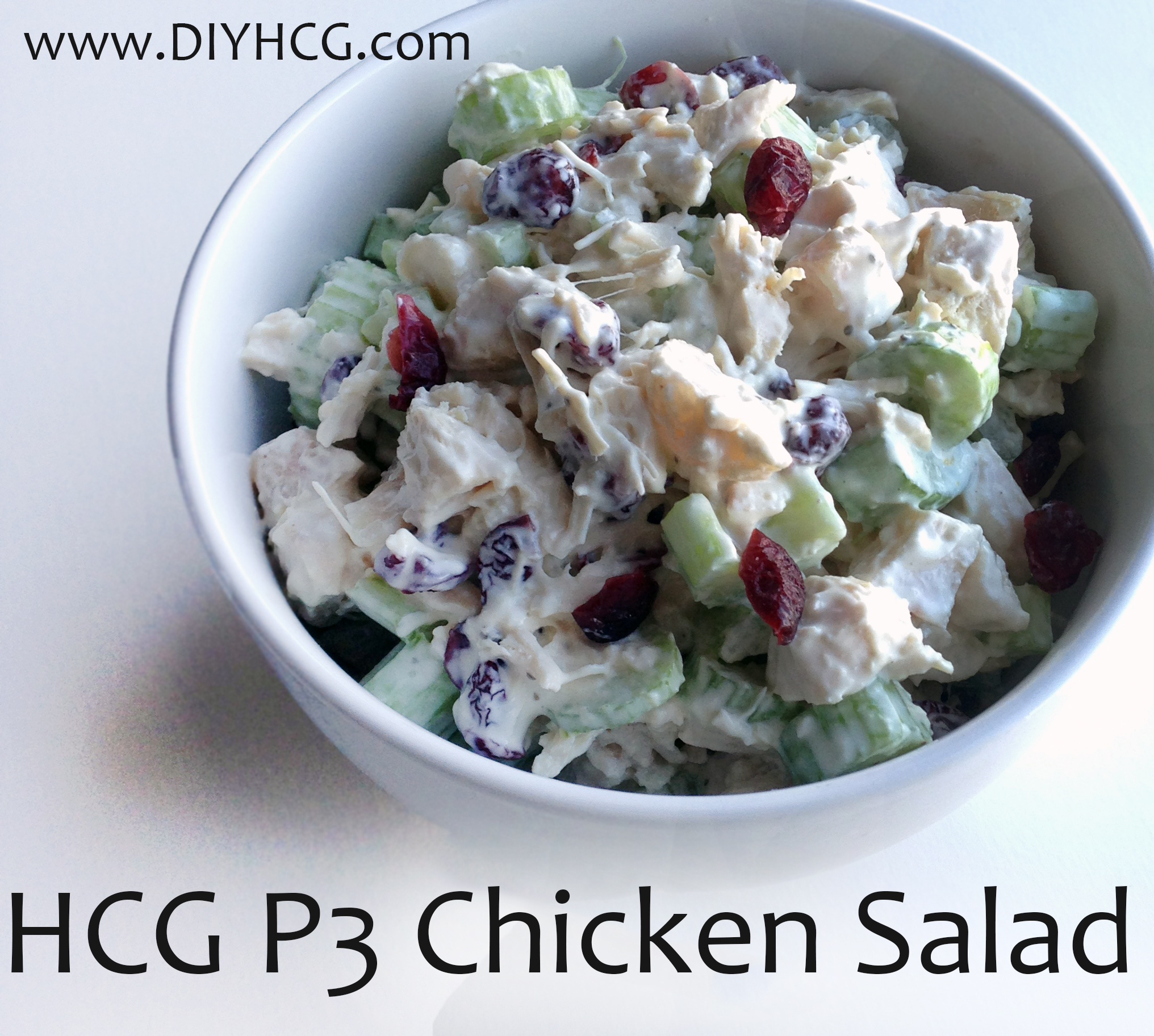 Cranberry, Celery, Chicken Salad Recipe for phase 3 of the HCG diet... yum! 