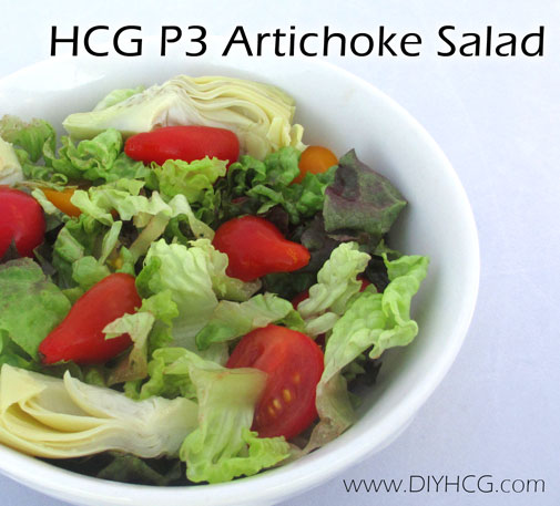 Simply artichoke salad for phase 3 of the HCG diet... or for healthy living in general.