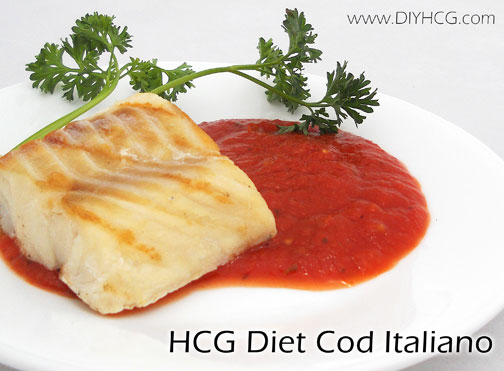 This HCG recipe is one of my favorites... so simple and so delicious! Try the Cod with Tomato Italiano Sauce TODAY!