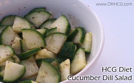 Try this tasty 'Cucumber Dill Salad' while on phase 2 of the HCG diet... it's crunchy and fresh!