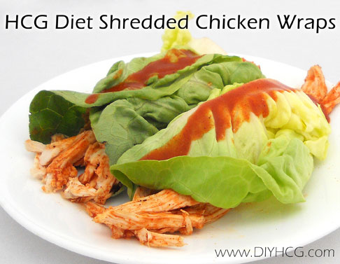 'HCG Diet Shredded Chicken Wraps'. This recipe is fun to make and fun to eat... and delicious! 