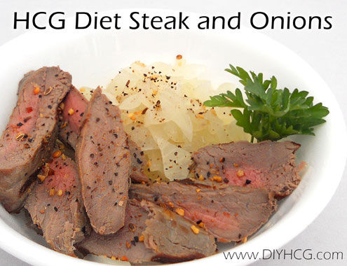 This is one of my favorite HCG diet recipes, so simple but so tasty. Try this 'steak and onion' recipe for phase 2 of the HCG diet tonight!