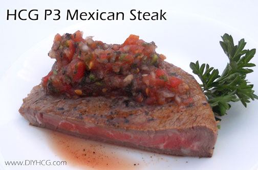 Yumm! This mexican flavored seared steak will make phase 3 of the HCG diet exciting!