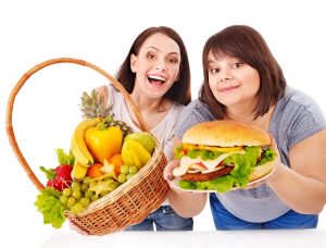 Photo of women with healthy diet food